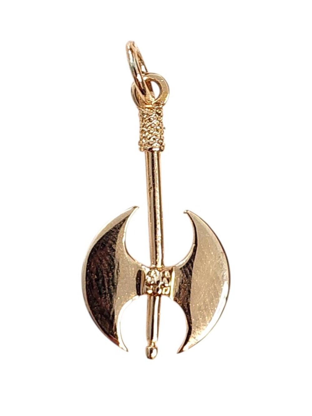 18K Yellow Gold Minoan Double Axe Labrys Charm #25209